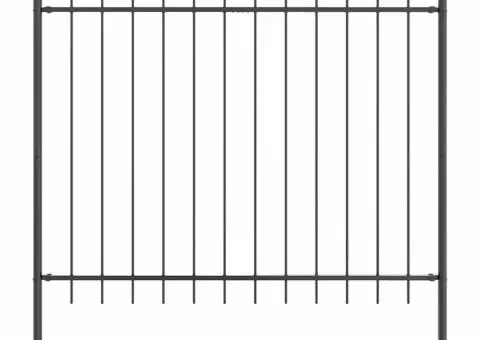 Gard de Grădină cu Vârf în Formă de Hoop, Gri, 1.7x1.5 m, Oțel - 2/5