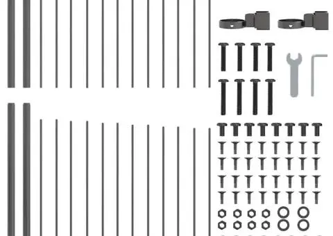 Gard de Grădină cu Vârf în Formă de Hoop, Gri, 1.7x1.5 m, Oțel - 4/5