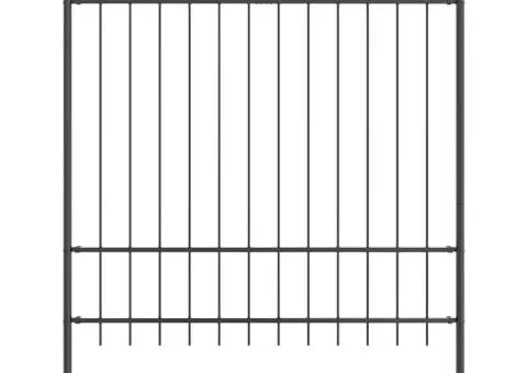 gard de grădină cu vârf arcuit, gri, 1,7x1,75 m, din oțel - 2/5