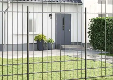 Gard de grădină cu vârf hoop, gri, 1.7x2 m, din oțel - 1/5