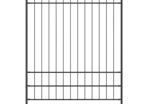 Gard de grădină cu vârf hoop, gri, 1.7x2 m, din oțel - 2/5