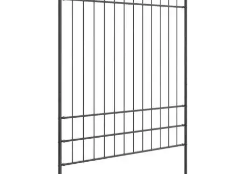 Gard de grădină cu vârf hoop, gri, 1.7x2 m, din oțel - 3/5