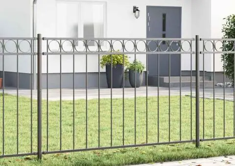 Gard de grădină, gri, 1,7x1 m, oțel - 1/5