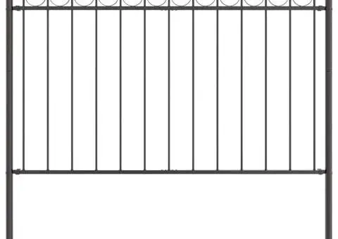 Gard de grădină, gri, 1,7x1 m, oțel - 2/5