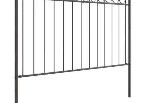 Gard de grădină, gri, 1,7x1 m, oțel - 3/5