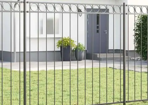 Gard de grădină, gri, 1,7x1,2 m, oțel - 1/5