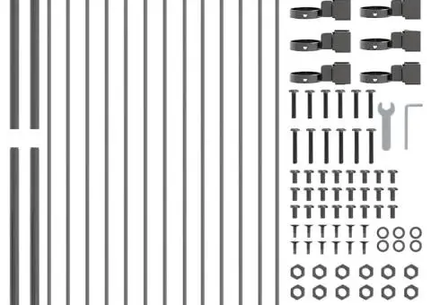 Gard de grădină, gri, 1,7x1,2 m, oțel - 4/5