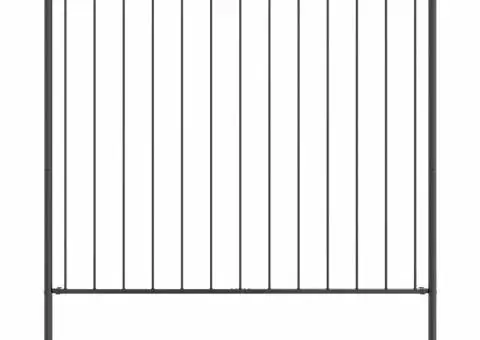 Gard de grădină, gri, 1,7x1.5 m, oțel - 2/5