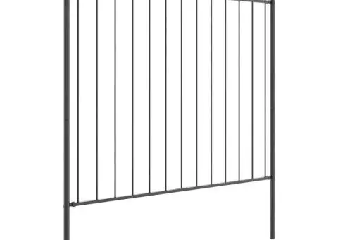 Gard de grădină, gri, 1,7x1.5 m, oțel - 3/5