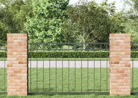 Gard de grădină, gri, 1,7x0,8 m, oțel - 3/5