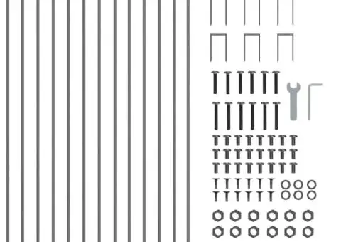 Gard de grădină, gri, 1,7x0,8 m, oțel - 5/5