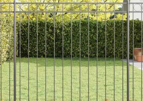 Gard de grădină, gri, 1,7x1.2 m, oțel - 1/5