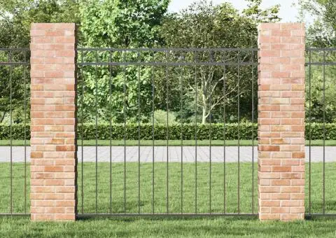 Gard de grădină, gri, 1,7x1.2 m, oțel - 3/5