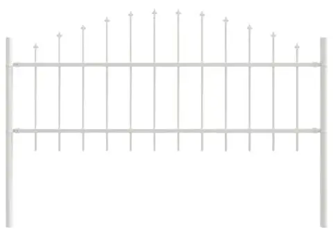 Gard alb, cu vârf rotunjit, de 1.7x0.75m, din oțel - 2/5