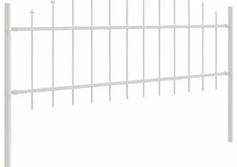 Gard alb, cu vârf rotunjit, de 1.7x0.75m, din oțel - 3/5