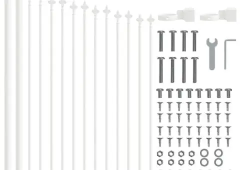 Gard alb, cu vârf rotunjit, de 1.7x0.75m, din oțel - 4/5