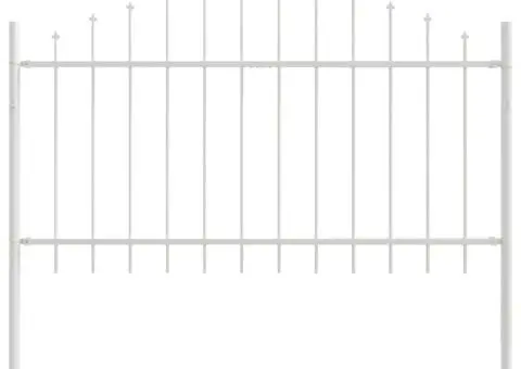 Gardă de Grădină cu Vârf Curbat Alb 1.7x1 m Oțel - 2/5