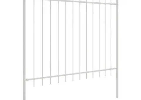 Gardă de grădină cu vârf de cerc alb 1.7x1.5 m din oțel - 3/5