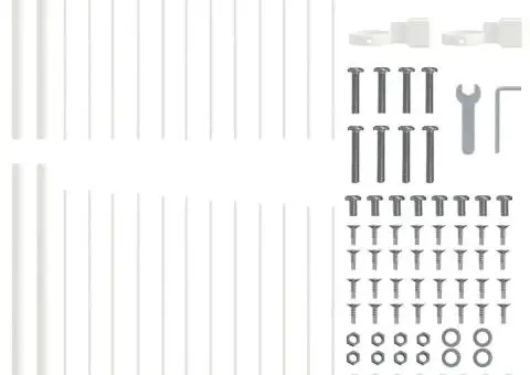 Gardă de grădină cu vârf de cerc alb 1.7x1.5 m din oțel - 4/5