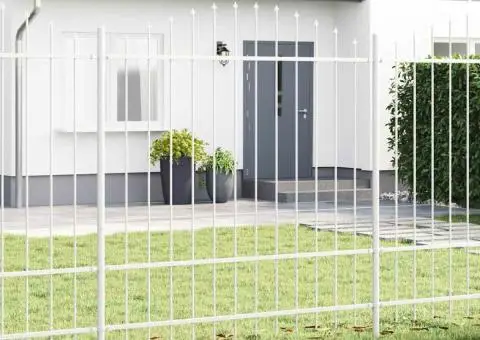 Gard Alb cu vârf rotund, 1.7x1.75m din oțel - 1/5