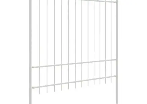 Gard Alb cu vârf rotund, 1.7x1.75m din oțel - 3/5