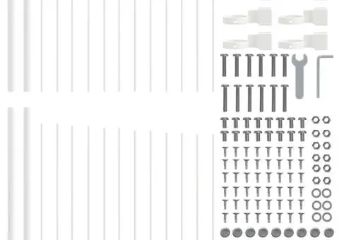 Gard Alb cu vârf rotund, 1.7x1.75m din oțel - 4/5