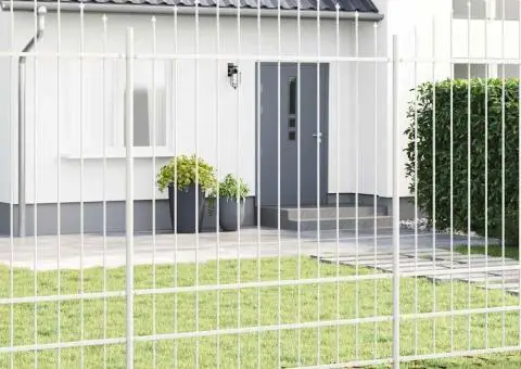 Plasă de grădină cu vârf arcuit Alb, 1,7x2 m, din oțel. - 1/5