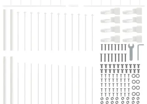 Plasă de grădină cu vârf arcuit Alb, 1,7x2 m, din oțel. - 4/5