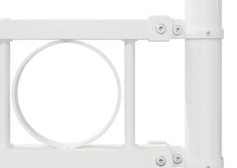 Gard de grădină, alb, 1,7x0,8 m, oțel - 5/5