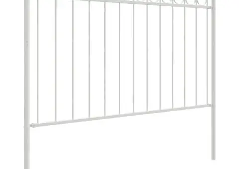 Gard de grădină, alb, 1,7x1 m, oțel - 3/5
