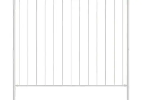 Gard de grădină, alb, 1,7x1.2 m, oțel - 2/5
