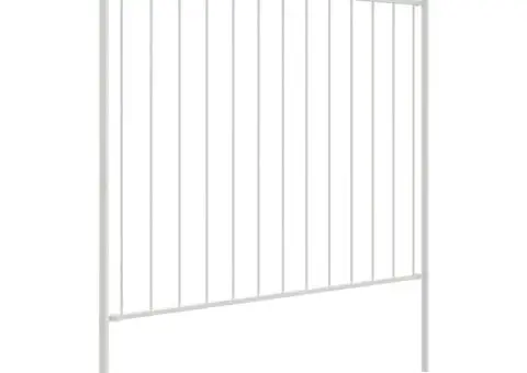 Gard de grădină, alb, 1,7x1.2 m, oțel - 3/5