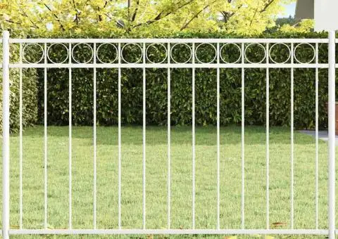 Gard de grădină, alb, 1,7x0,8 m, oțel - 1/5