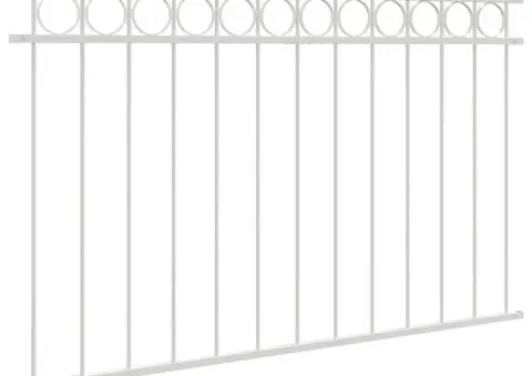 Gard de grădină, alb, 1,7x0,8 m, oțel - 4/5