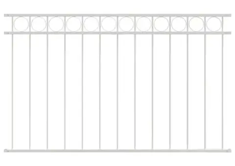 Gard de grădină, alb, 1,7x1 m, oțel - 2/5