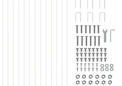 Gard de grădină, alb, 1,7x1 m, oțel - 5/5