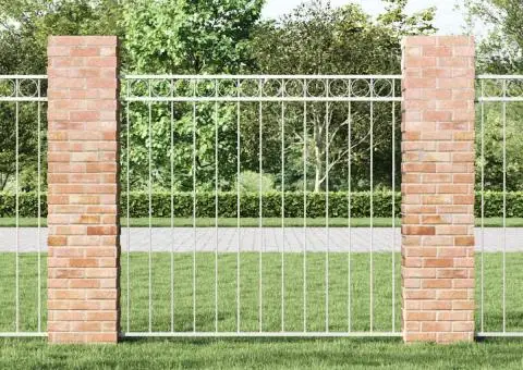 Gard de grădină, alb, 1,7x1.2 m, oțel - 3/5