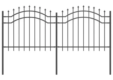 Gard de Grădină Gri 140 cm Oțel vopsit în pulbere - 2/5
