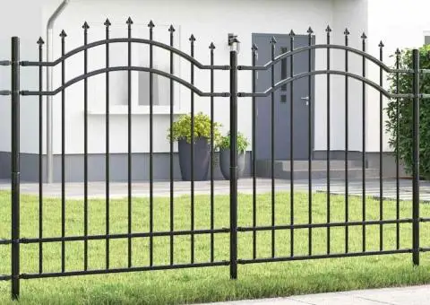 Gard de Grădină Gri 165 cm Oțel vopsit în pulbere - 1/5