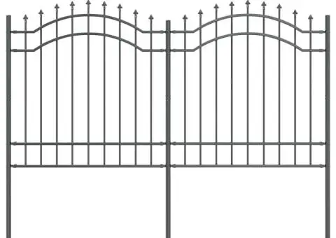Gard de Grădină Gri 165 cm Oțel vopsit în pulbere - 2/5