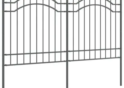 Gard de Grădină Gri 165 cm Oțel vopsit în pulbere - 3/5