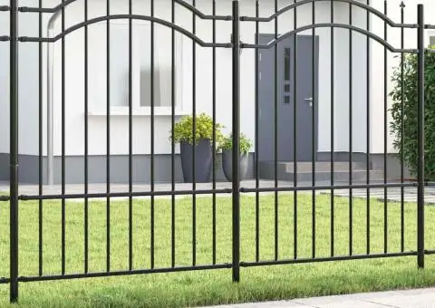 Gard de Grădină Gri 190 cm Oțel vopsit în pulbere - 1/5