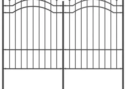 Gard de Grădină Gri 190 cm Oțel vopsit în pulbere - 2/5