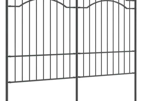 Gard de Grădină Gri 190 cm Oțel vopsit în pulbere - 3/5