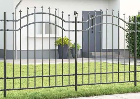 Gard de Grădină Gri 215 cm Oțel vopsit în pulbere - 1/5