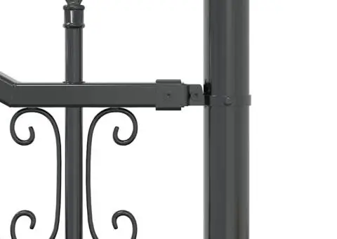 Gard de grădină Gri 115 cm Oțel vopsit în pulbere - 4/5