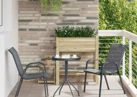 Set Bistro 3 Piese Anthracite Textilenă și Oțel - 1/5