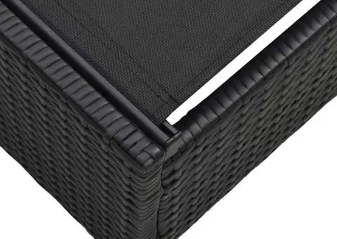 Şezlong, negru, 60x200x27 cm, poliratan - 5/5