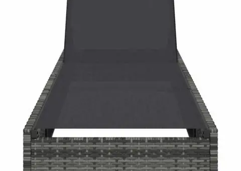 Şezlong, gri, 60x200x27 cm, poliratan - 4/5