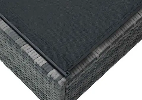 Şezlong, gri, 60x200x27 cm, poliratan - 5/5